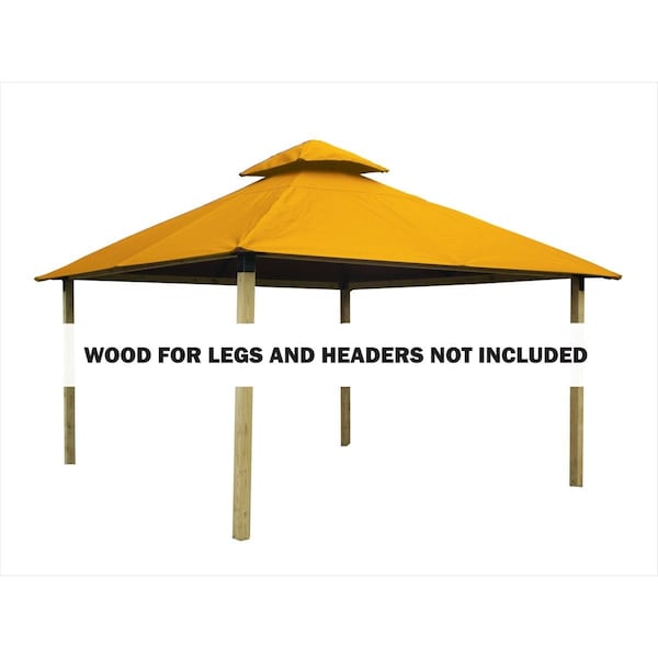 Acacia 14 sq. ft. Gazebo Roof Framing & Mounting Kit with Dandelion Outdura Canopy AGOK14- DANDELION - main